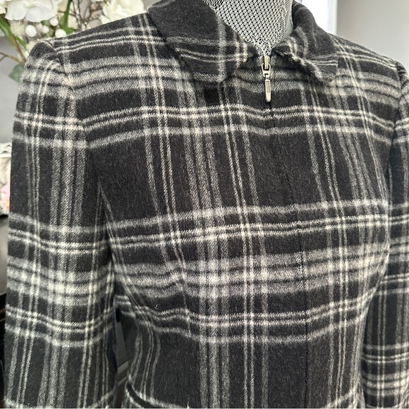 Jones New York Black Plaid Wool Blend Zip Jacket – Size 6 - Picture 15 of 16